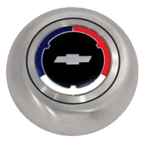 Part 5643 Cheverolet Red/White/Blue Chrome Horn Button