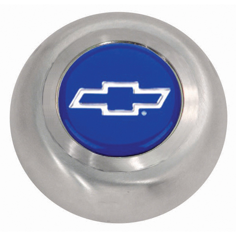 Part 5644 Cheverolet Blue Silver Stainless Steel Horn Button