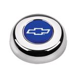 Part 5630 Chevy Bowtie Blue/Silver Chrome Horn Button