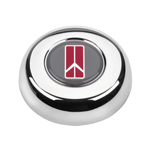 Part 5634 Oldsmobile Red/Gray Chrome Horn Button