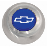 Part 5644 Cheverolet Blue Silver Stainless Steel Horn Button