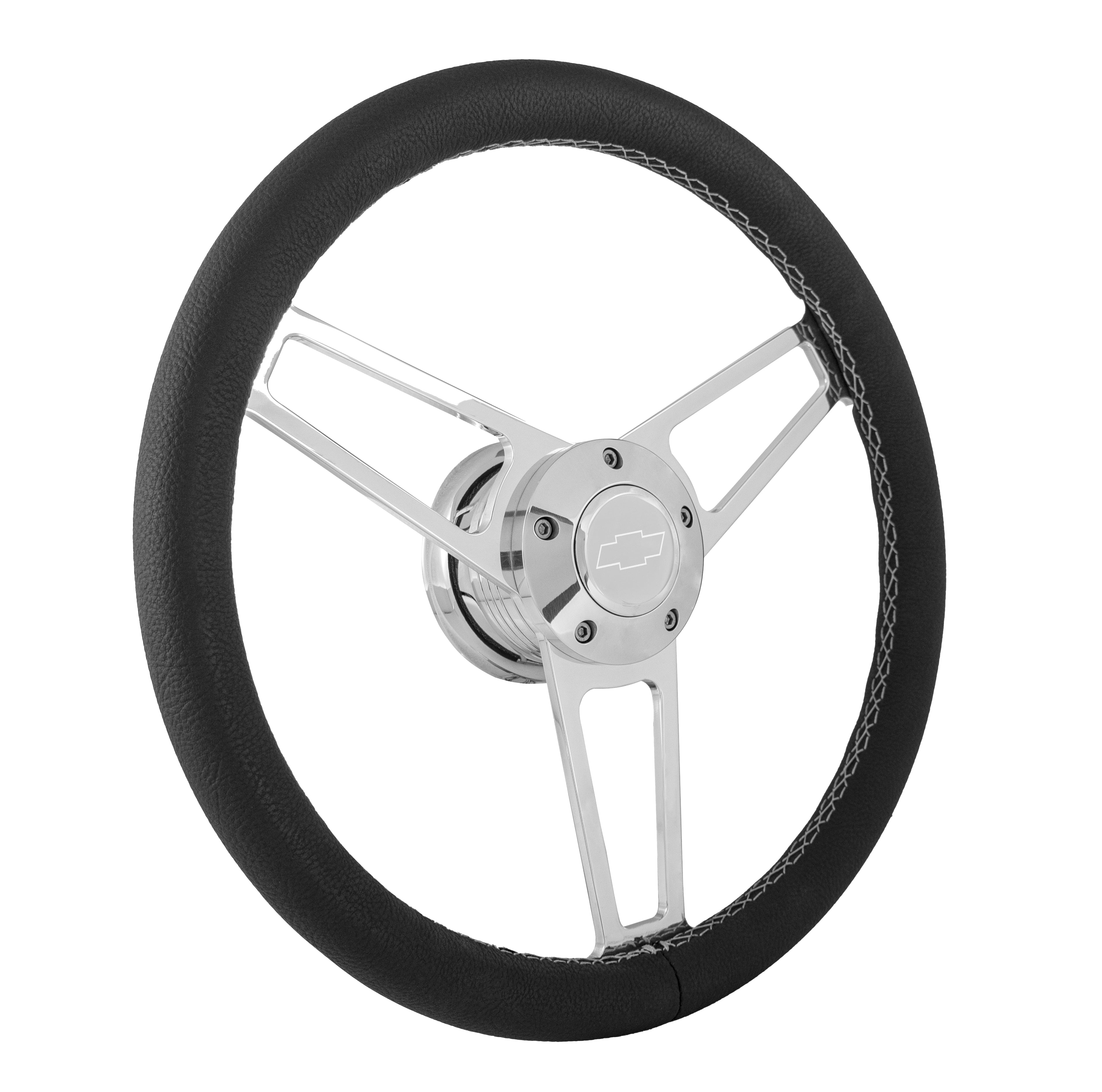 1901 Billet Series Leather Wheel Chevrolet Logo & Install Kit