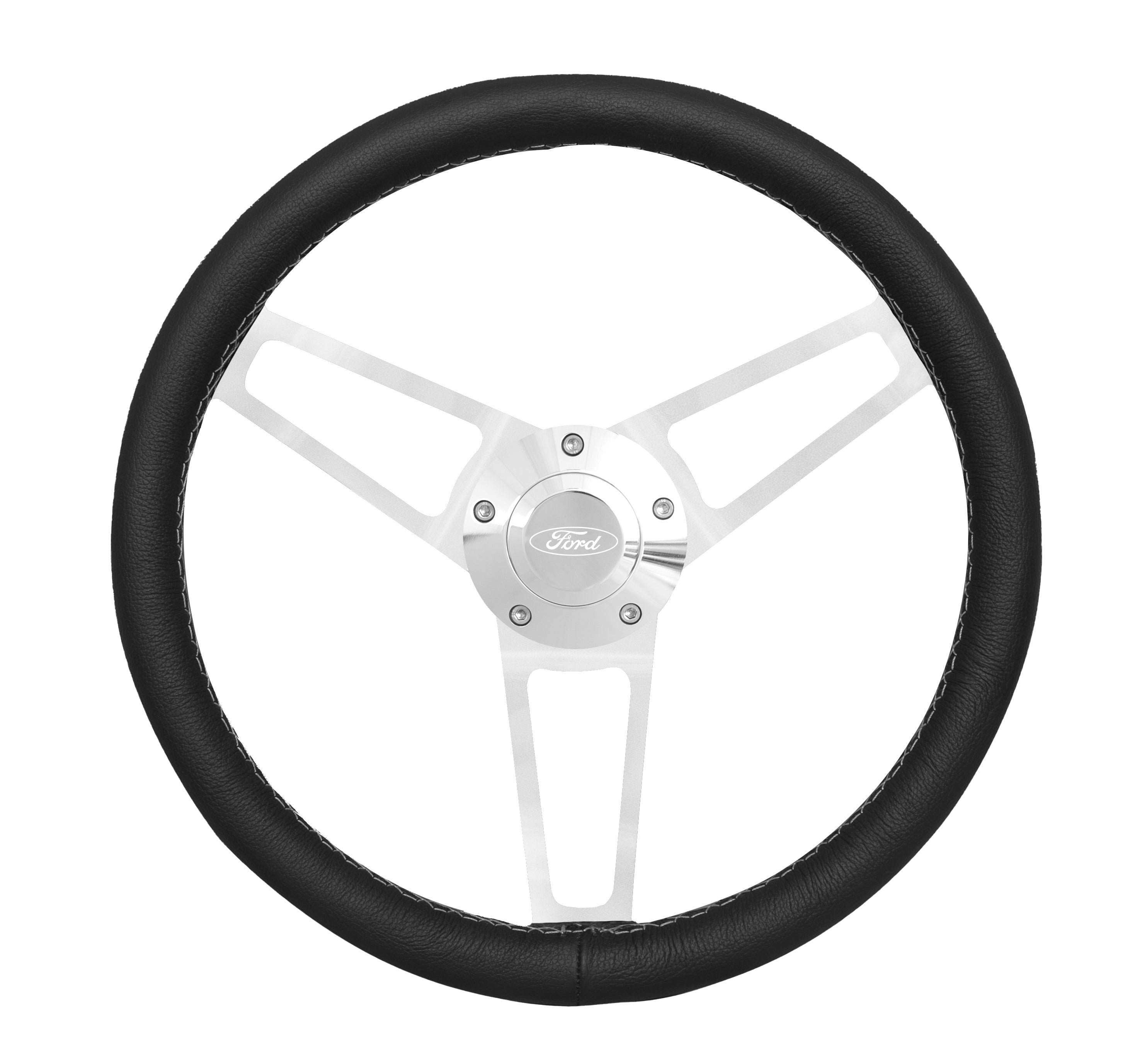 #1903 Billet Series Leather Wheel Ford Logo & Install Kit