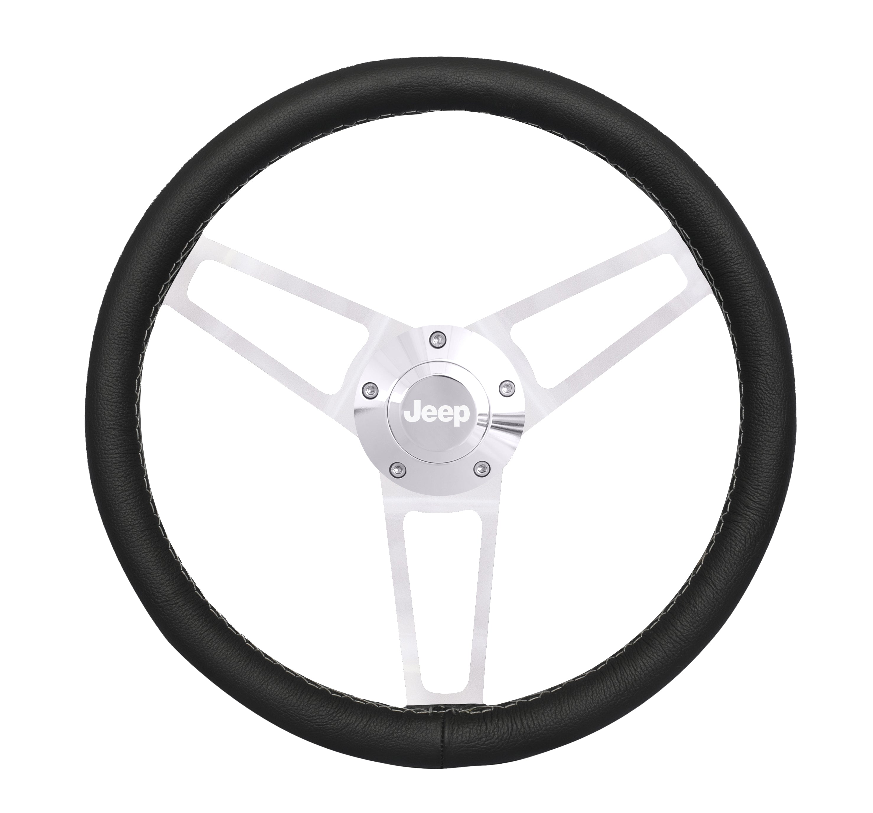 Billet Series Leather Wheel Jeep Logo & Install Kit