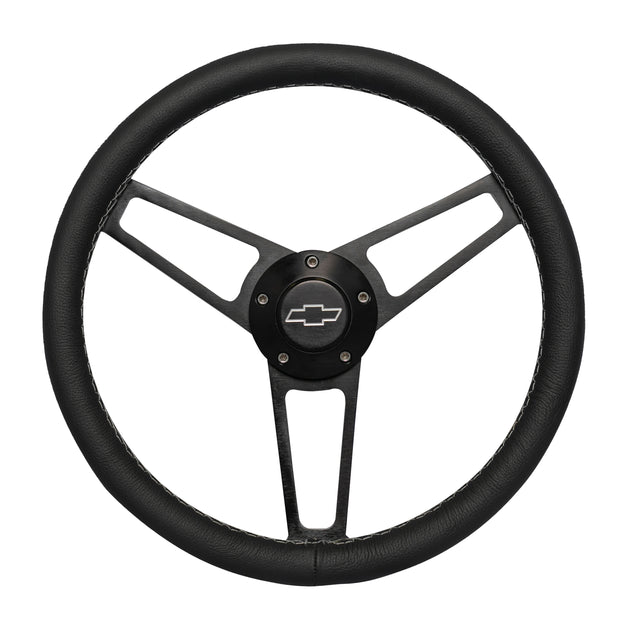 #1906 Billet Series Leather Wheel CHEV Logo & Install Kit