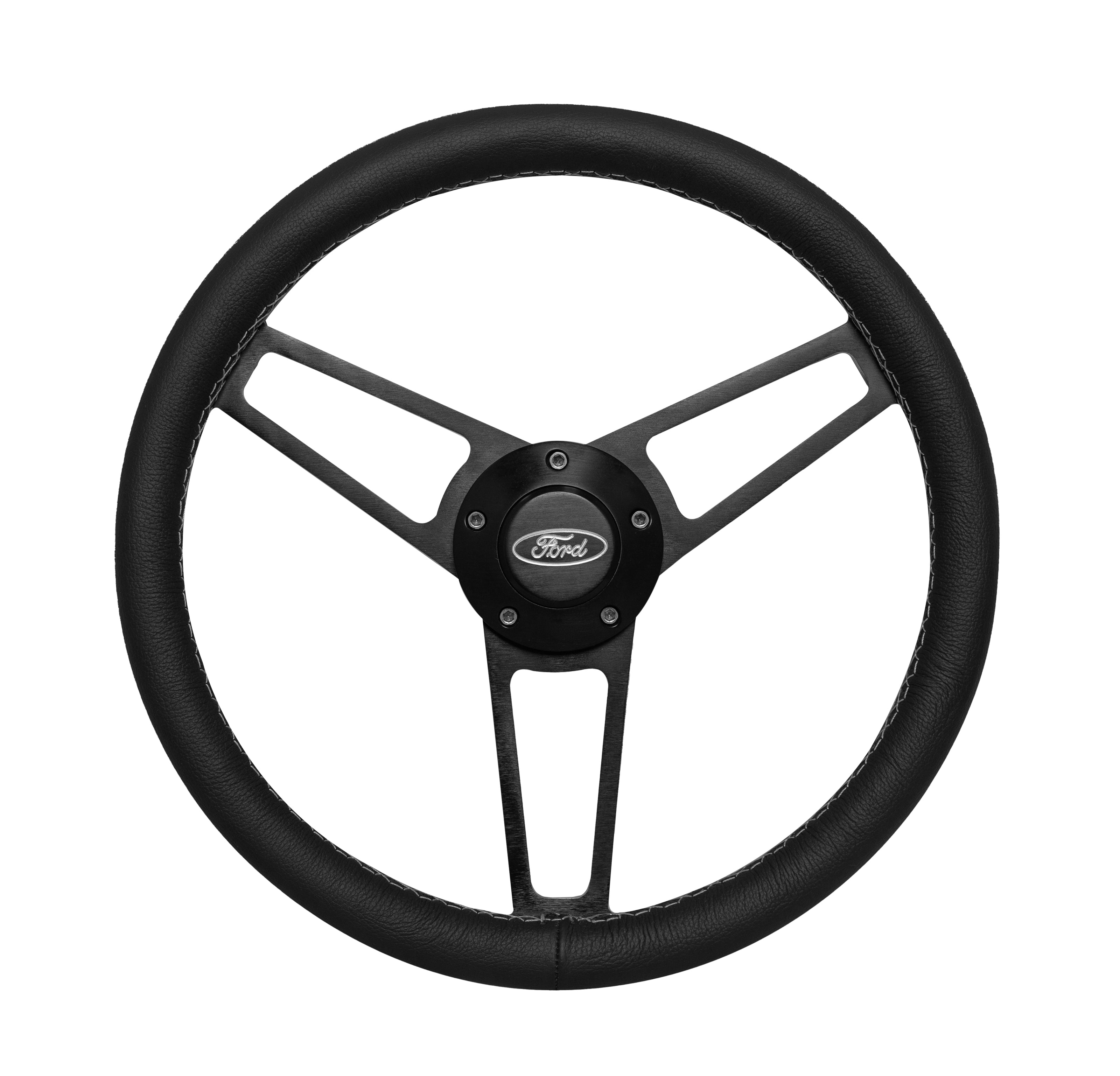 #1907 Billet Series Leather Wheel FORD Logo & Install Kit