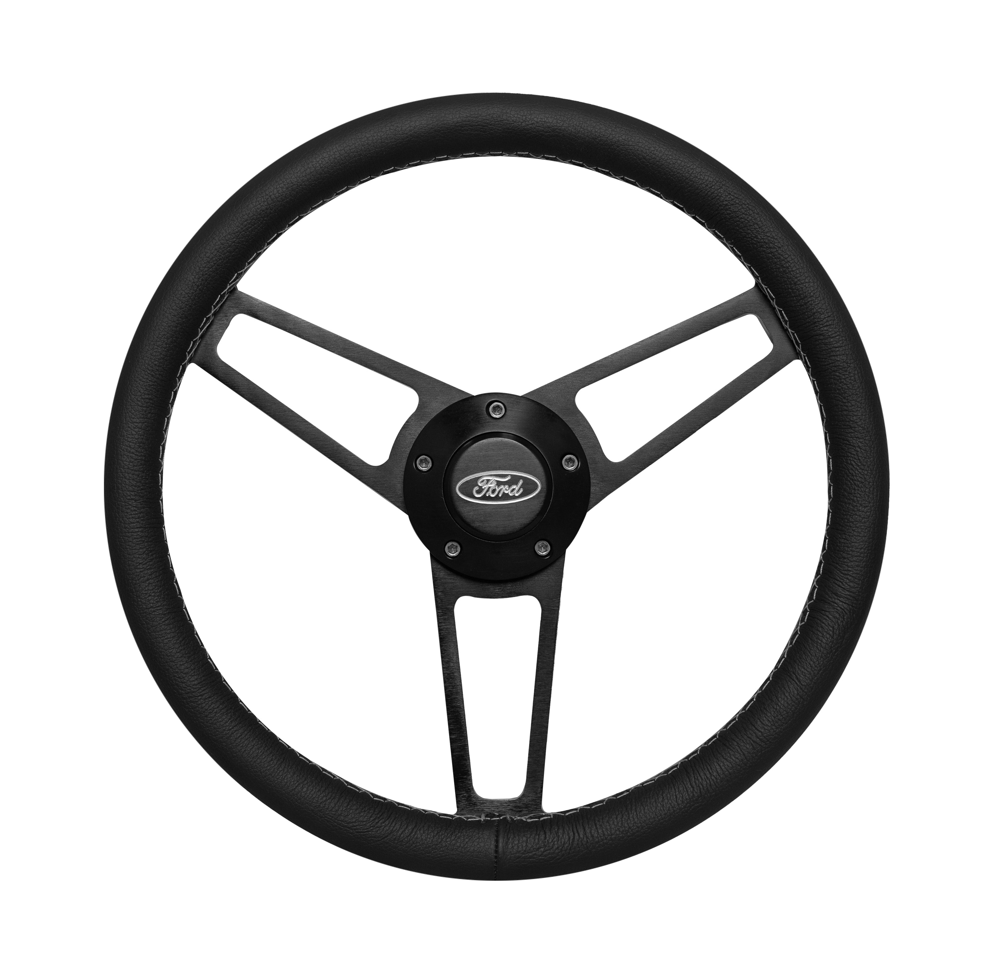 #1907 Billet Series Leather Wheel FORD Logo & Install Kit