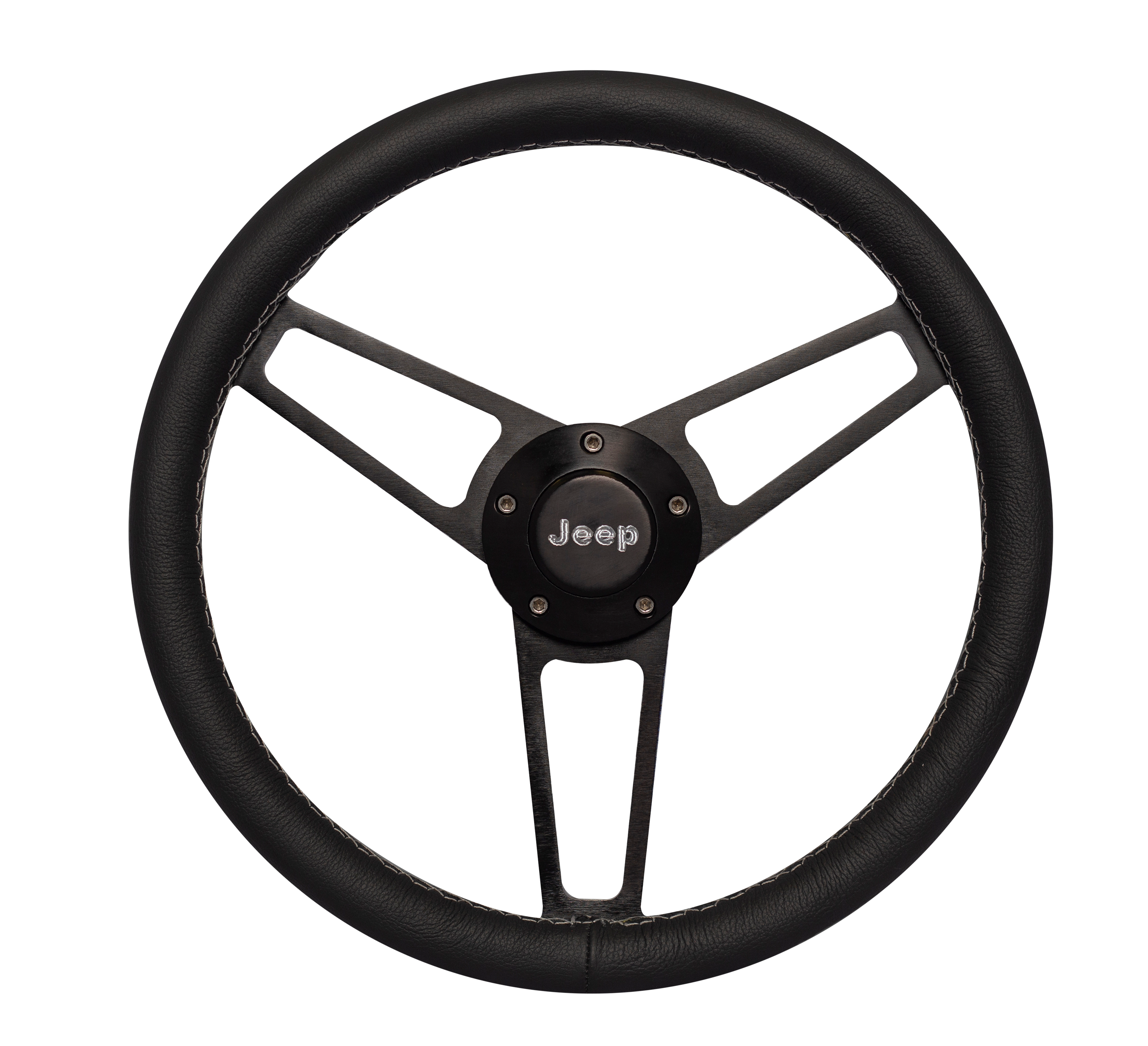 Billet Series Leather Wheel Jeep Logo & Install Kit