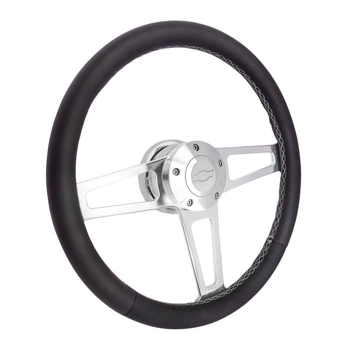 #1911 Billet T Series Polished Wheel Chevrolet Logo & Install Kit