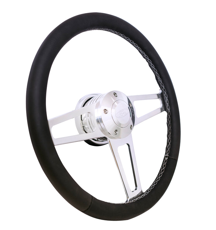 #1912 Billet T Series Polished Wheel Ford Logo & Install Kit