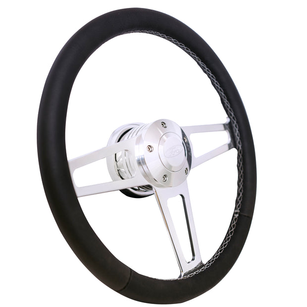 #1912 Billet T Series Polished Wheel Ford Logo & Install Kit