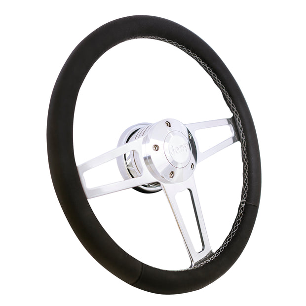 #1914 Billet T Series Polished Wheel Jeep Logo & Install Kit
