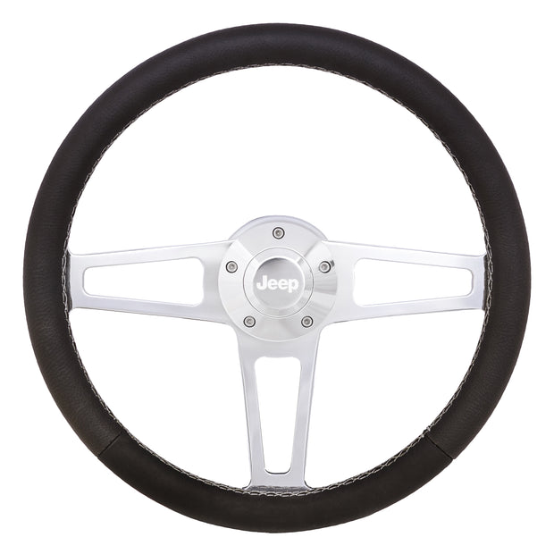 #1914 Billet T Series Polished Wheel Jeep Logo & Install Kit