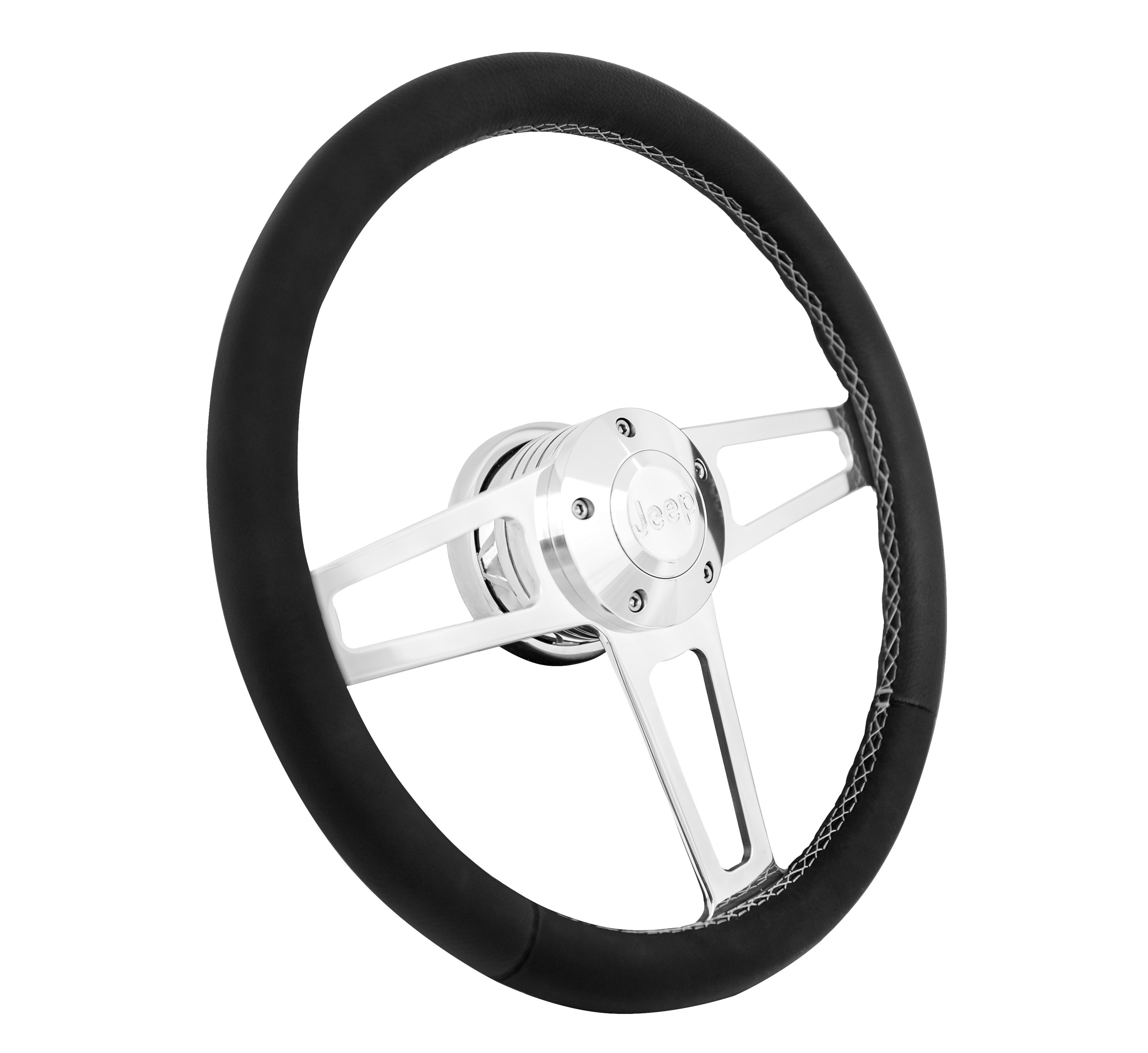 #1914 Billet T Series Polished Wheel Jeep Logo & Install Kit