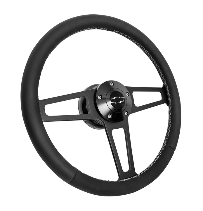 #1916-2	Billet Classic Series Black Wheel Chev Logo & Install Kit