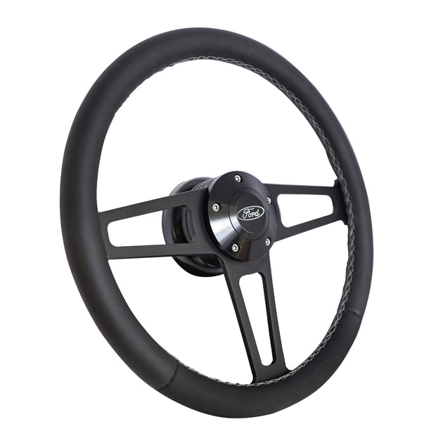 Billet T Series Black Wheel FORD Logo & Install Kit