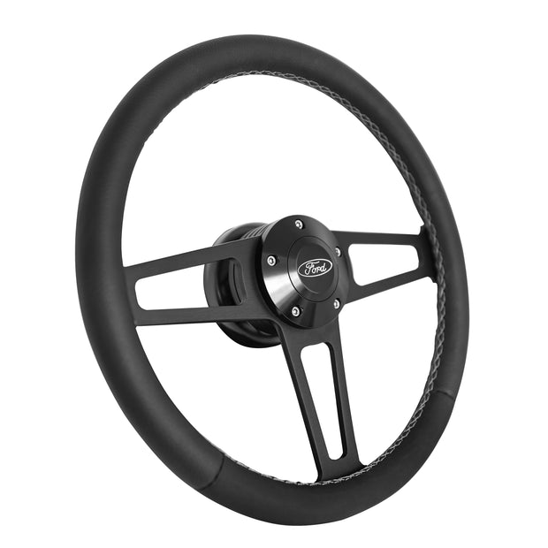 #1917 Billet T Series Black Wheel FORD Logo & Install Kit