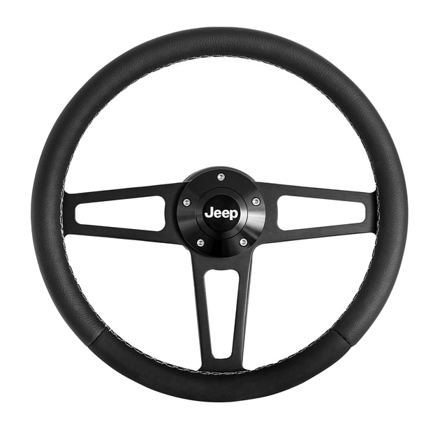 #1919 Billet T Series Black Wheel Jeep Logo & Install Kit