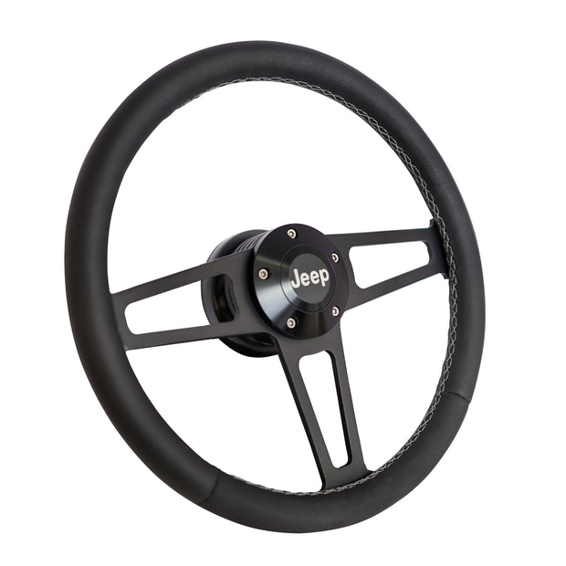 Billet T Series Black Wheel Jeep Logo & Install Kit
