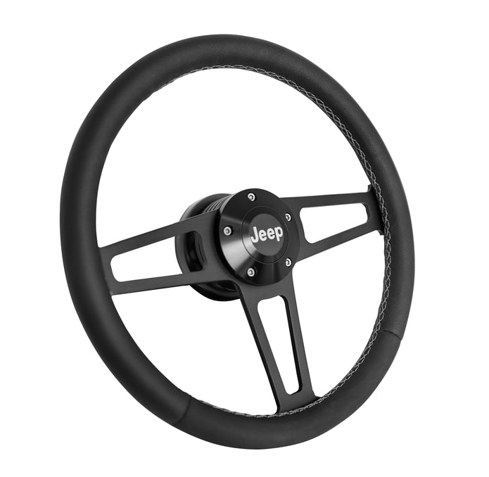 #1919 Billet T Series Black Wheel Jeep Logo & Install Kit