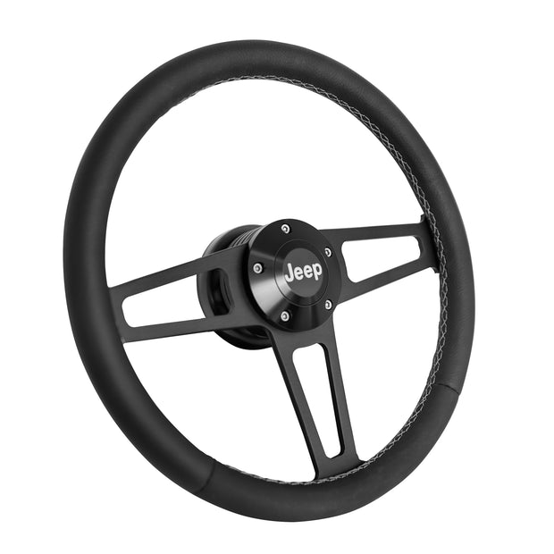 #1919 Billet T Series Black Wheel Jeep Logo & Install Kit