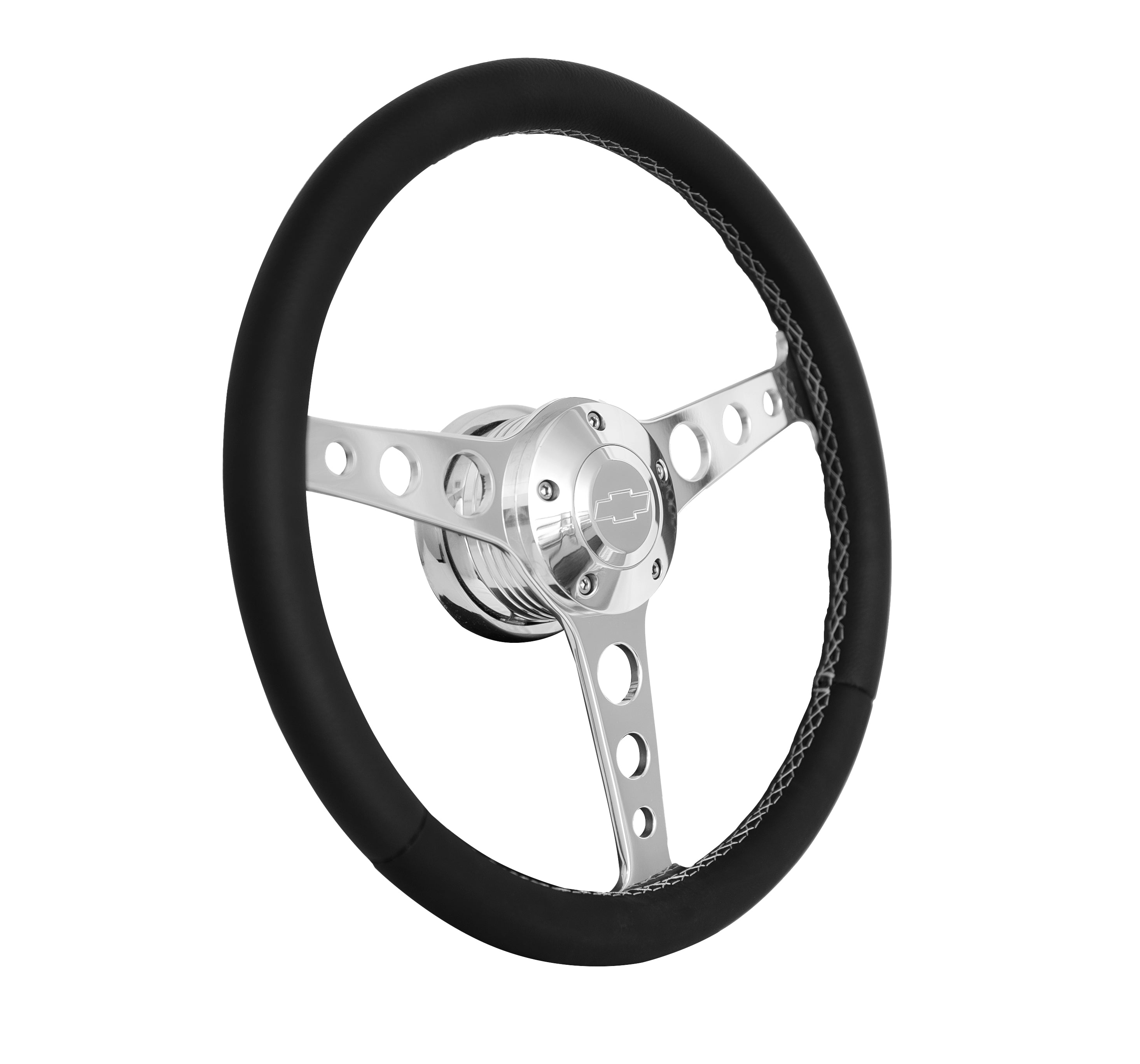 1921-1 Billet Classic Series Black Wheel Chev Logo & Install Kit