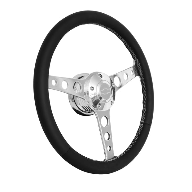 #1921 Billet Classic Series Polished Wheel Chev Logo & Install Kit