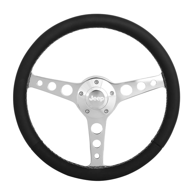 #1924 Billet Classic Series Polished Wheel Jeep Logo & Install Kit