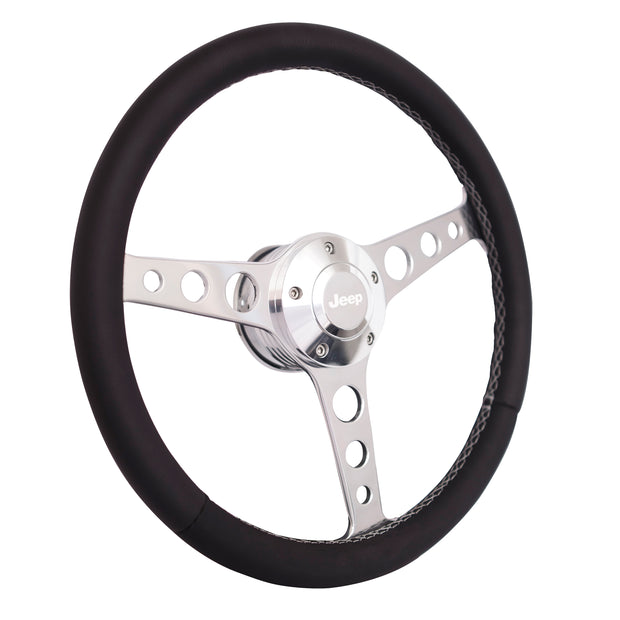 Billet Classic Series Polished Wheel Jeep Logo & Install Kit