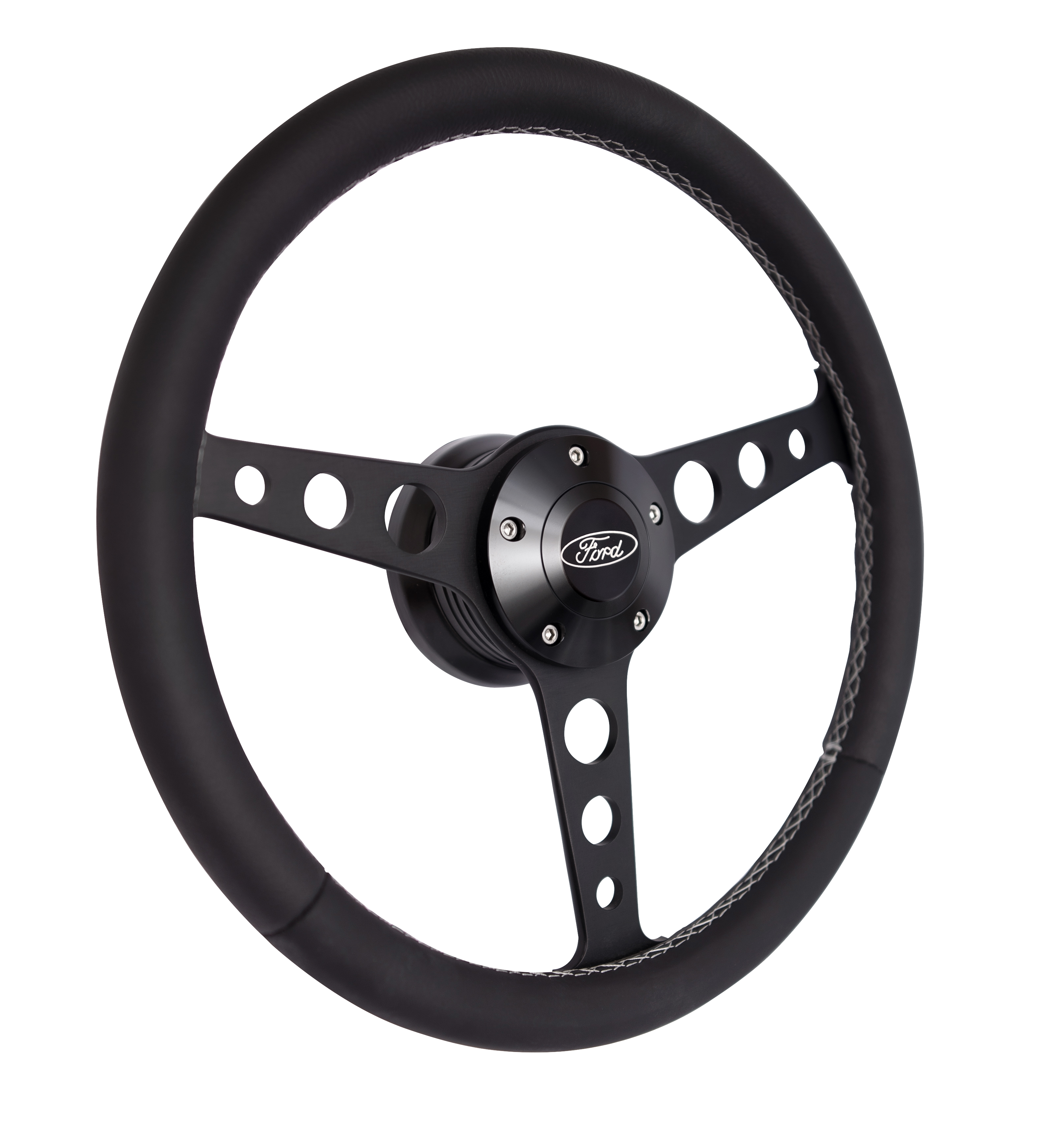 #1928	Billet Classic Series Black Wheel Ford Logo & Install Kit