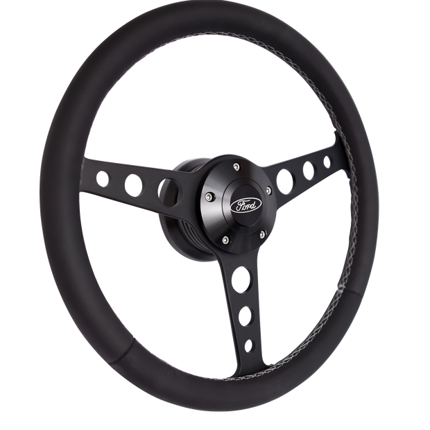 Billet Classic Series Black Wheel Ford Logo & Install Kit
