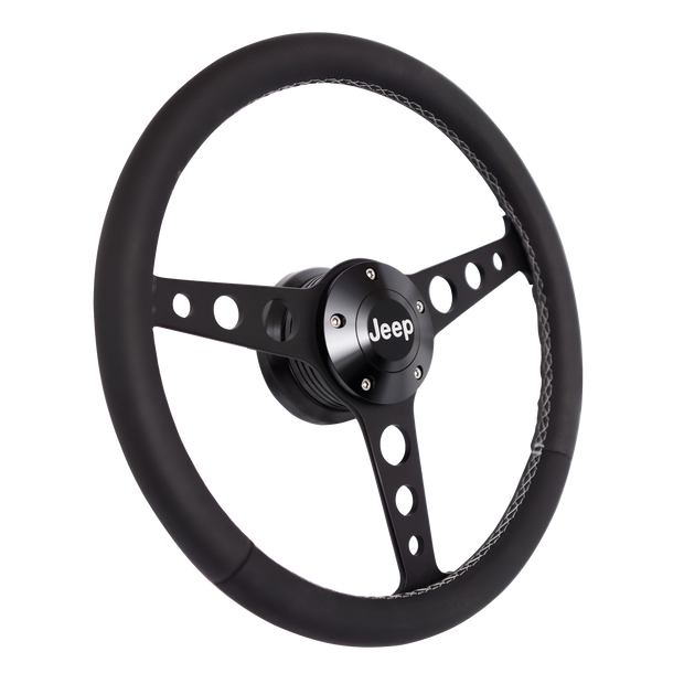 Billet Classic Series Black Wheel Jeep Logo & Install Kit
