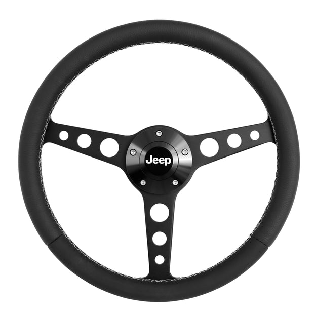#1929 Billet Classic Series Black Wheel Jeep Logo & Install Kit