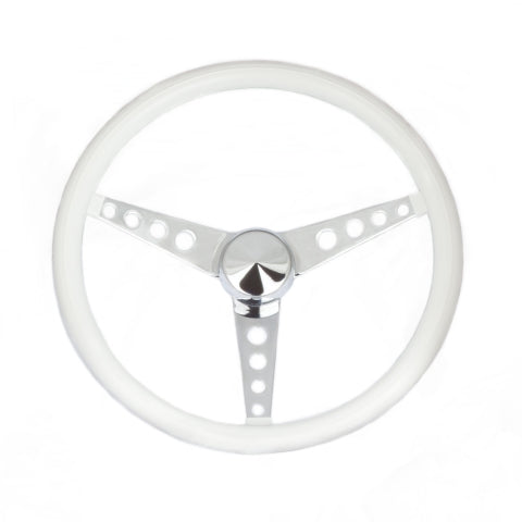#270 Classic 15" White Vinyl Wheel - Chrome 3-Spoke