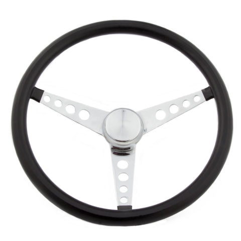 #277 Classic 15" Black Vinyl Wheel - Chrome 3-Spoke