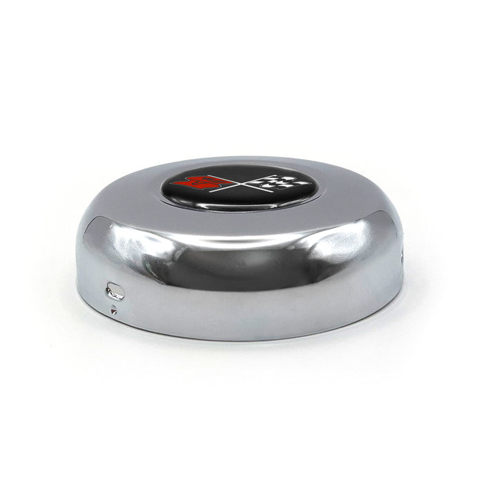 #5632	Chromed Horn Button - Corvette Flags