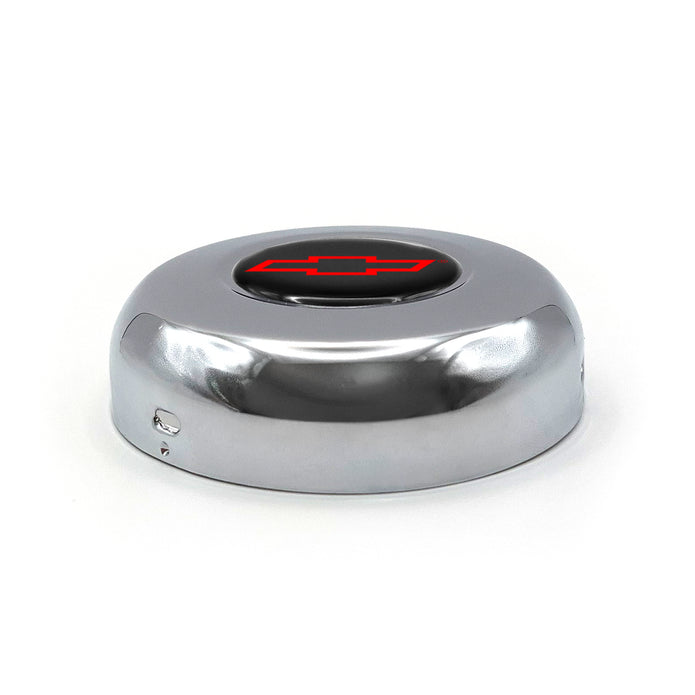 #5640	Chromed Horn Button - Chevy Bow Tie (Blk/Red)