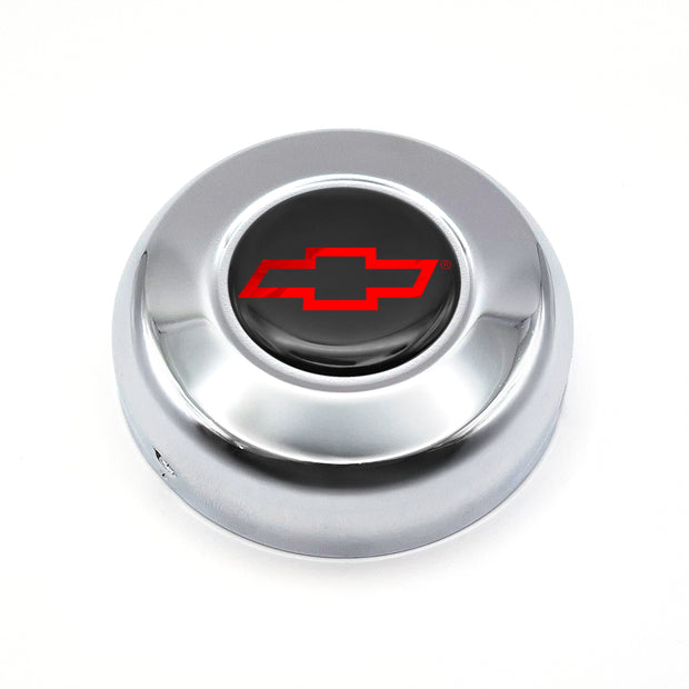#5640	Chromed Horn Button - Chevy Bow Tie (Blk/Red)