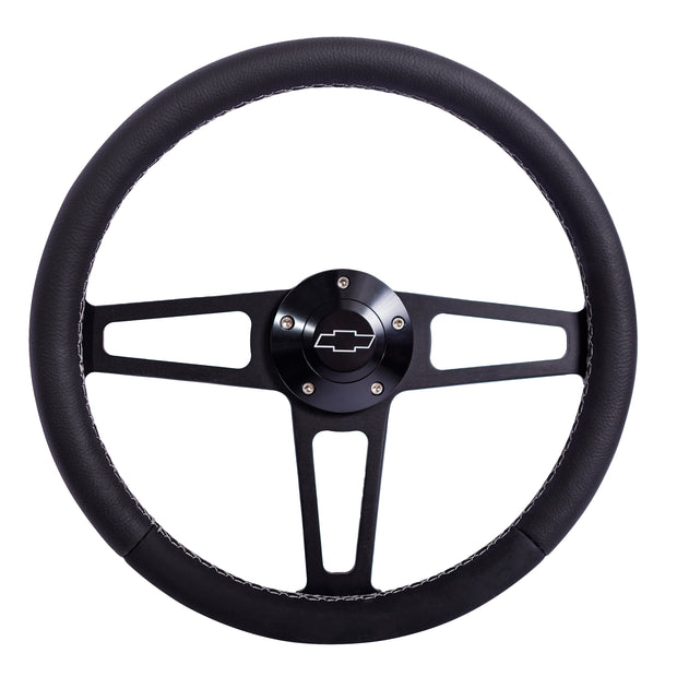 #1916 Billet T Series Black Wheel CHEV Logo & Install Kit