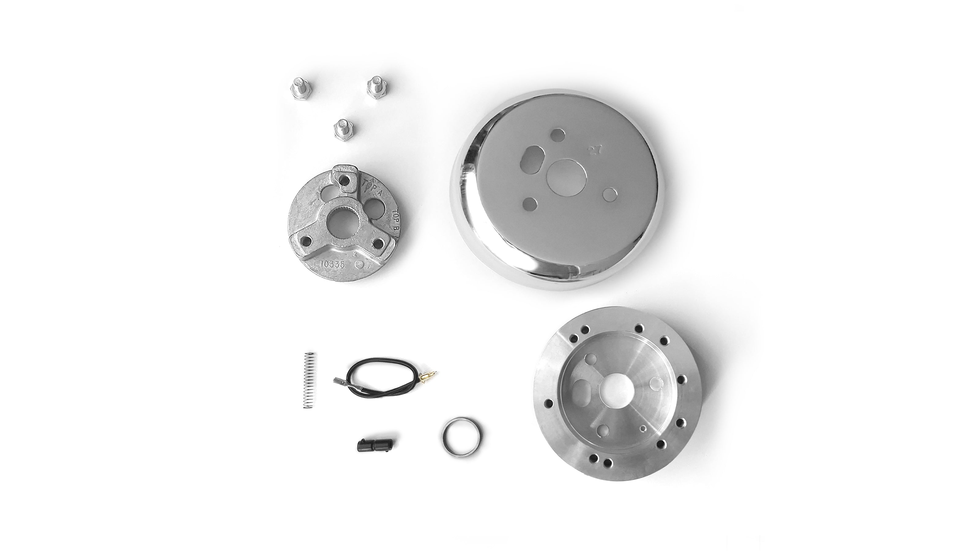 #1921-1	Billet Classic Series Black Wheel Chev Logo & Install Kit