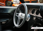 #1950 T Series Billet  Polished Leather Steering Wheel With Mopar Logo &  Install Kit