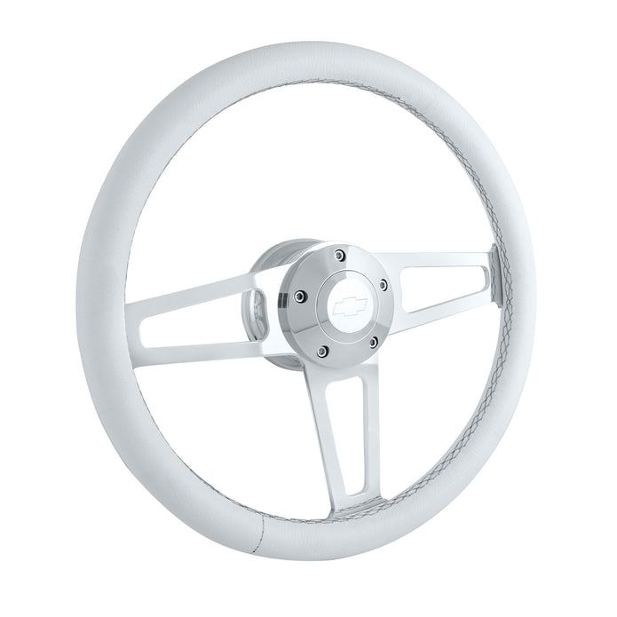 #1911-W Billet T Series Polished Wheel CHEV Logo & Install Kit