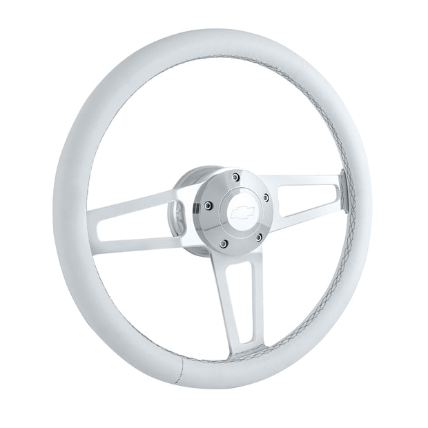 #1911-W Billet T Series Polished Wheel CHEV Logo & Install Kit