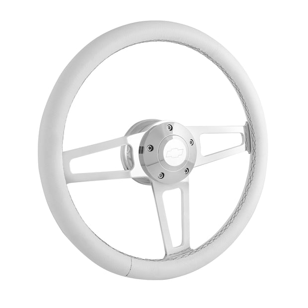 #1911-W Billet T Series Polished Wheel CHEV Logo & Install Kit