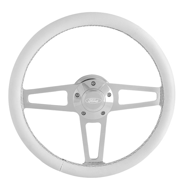 #1912-1W Billet T Series Polished Wheel Ford Logo & Install Kit