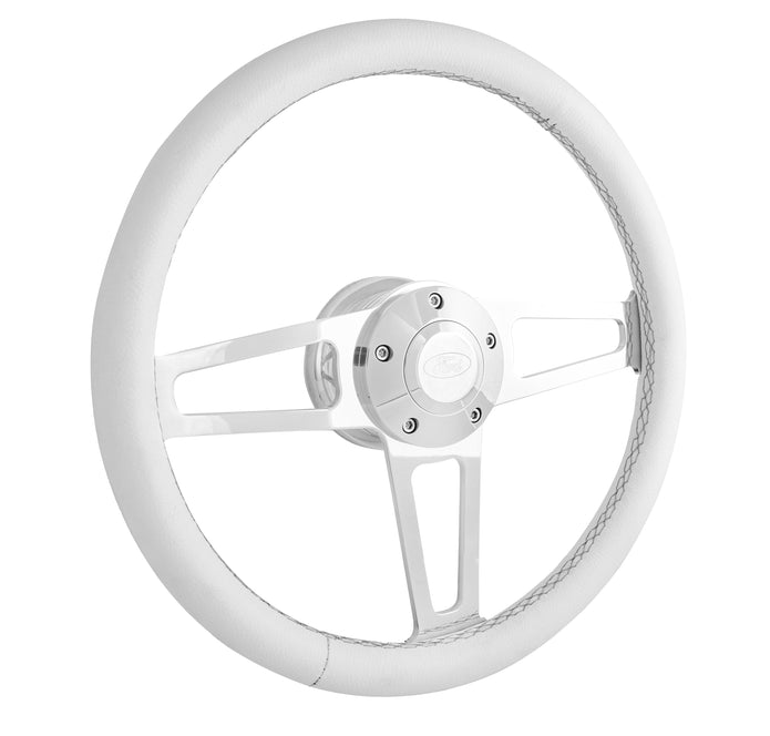 #1912-1W Billet T Series Polished Wheel Ford Logo & Install Kit