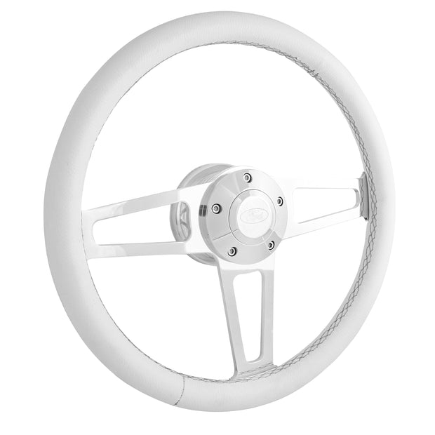 #1912-1W Billet T Series Polished Wheel Ford Logo & Install Kit