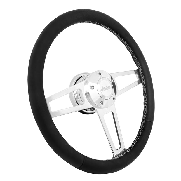 #1914 Billet T Series Polished Wheel Jeep Logo & Install Kit