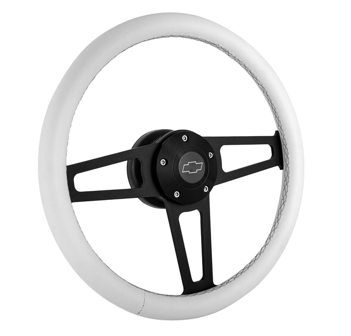 #1916-W Billet T Series Black Wheel CHEV Logo & Install Kit