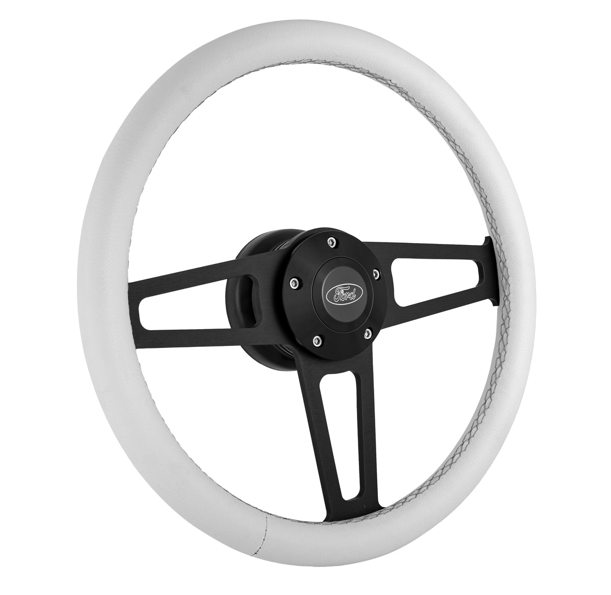 #1918-W Billet T Series Black Wheel Ford Logo & Install Kit